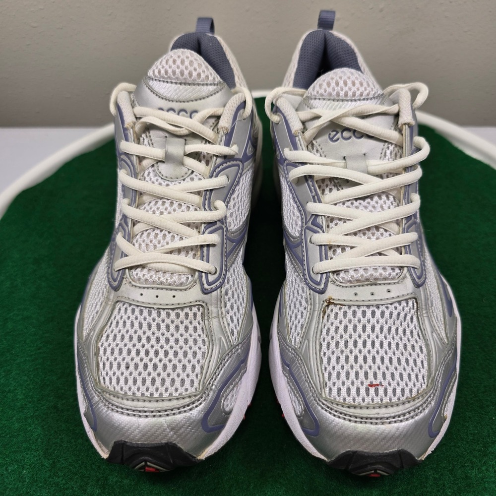 ECCO RXP‎ 3060 Running Shoes Womens 11-11.5 Silver White Blue Mesh Flex Sole